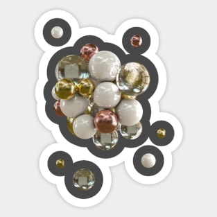 Abstract 3D Spheres Artwork Sticker